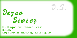 dezso simicz business card